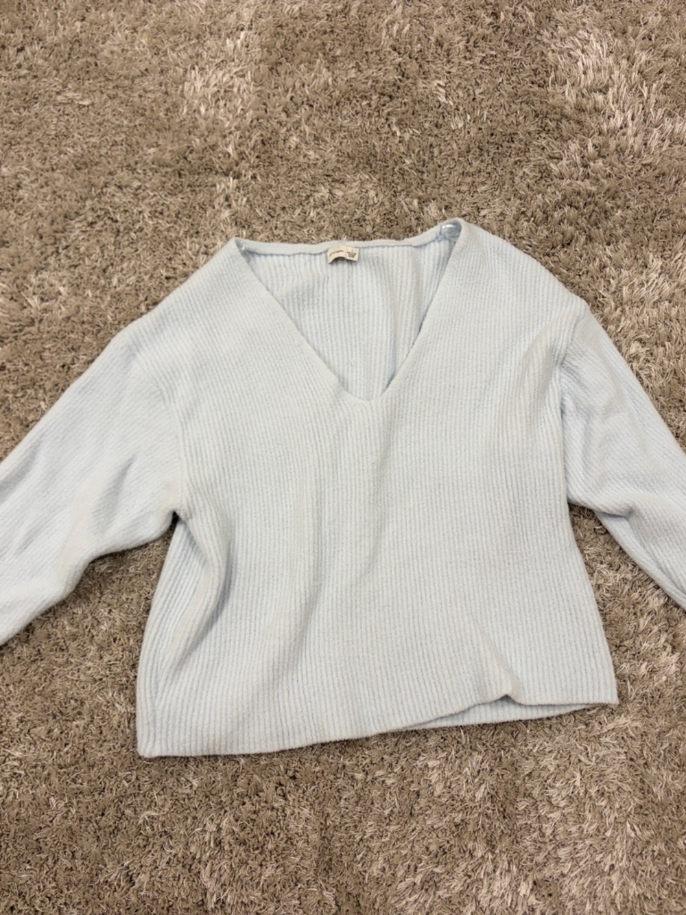 Gentle fawn Light Blue V-Neck Knit Sweater